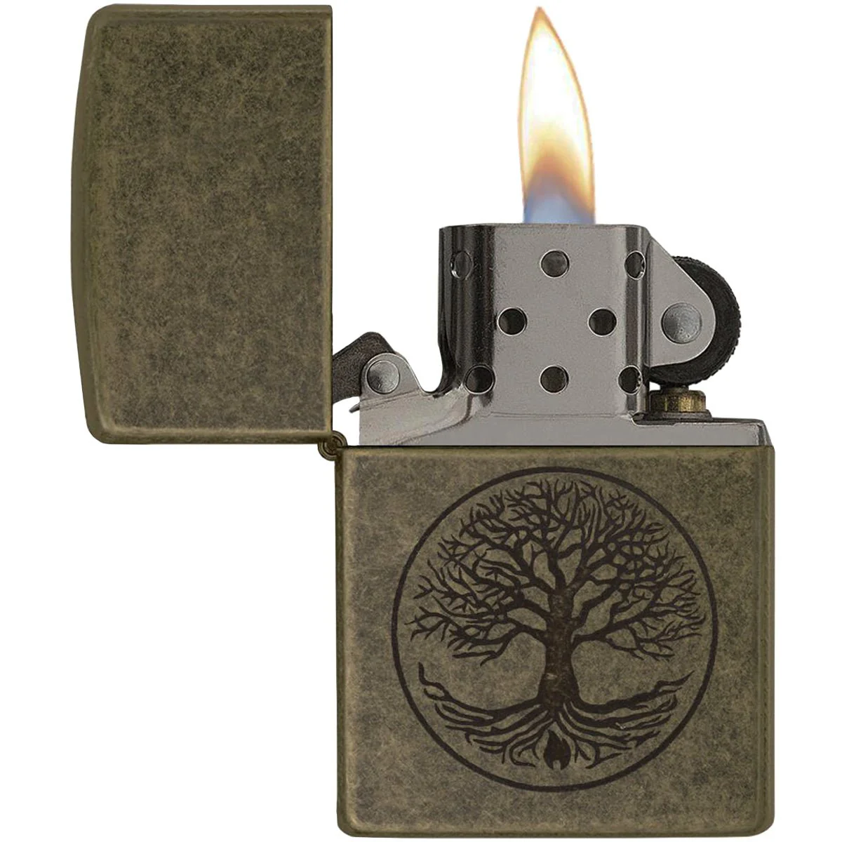 Zippo Tree of Lifee Antique Brass Windproof Pocket Lighter - Image 3
