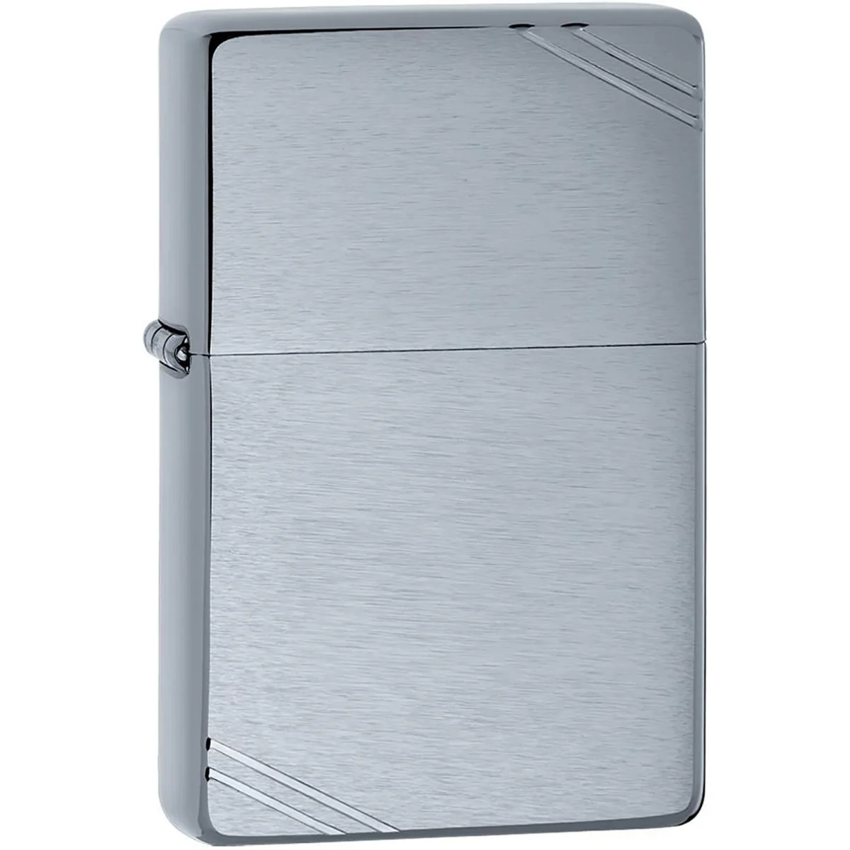 Zippo Vintage Brushed Chrome with Slashes Pocket Lighter